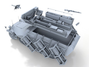 sdkfz 251 ausfd - stuka zu fuss Modèle 3D
