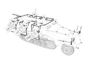 sdkfz 251 ausfd - stuka zu fuss Modèle 3D