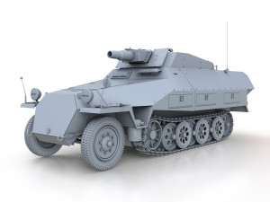 sdkfz 251 - ausfd - kanonenwagen stummel Modèle 3D