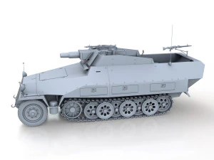 sdkfz 251 - ausfd - kanonenwagen stummel 3D Model