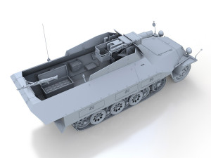 sdkfz 251 - ausfd - kanonenwagen stummel Modèle 3D