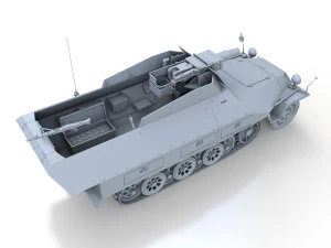 sdkfz 251 - ausfd - kanonenwagen stummel 3D Model