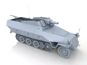 sdkfz 251 - ausfd - kanonenwagen stummel 3D Model