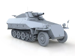 sdkfz 251 - ausfd - kanonenwagen stummel 3D Model