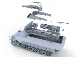sdkfz 251 - ausfd - kanonenwagen stummel Modèle 3D