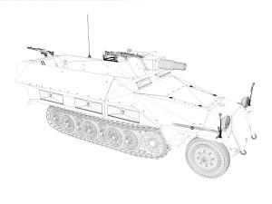 sdkfz 251 - ausfd - kanonenwagen stummel Modèle 3D