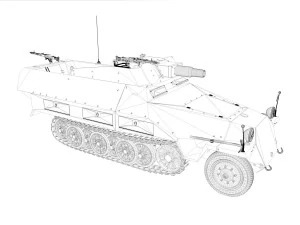 sdkfz 251 - ausfd - kanonenwagen stummel 3D Model