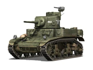 m3 us light tank stuart - early production 3D Model