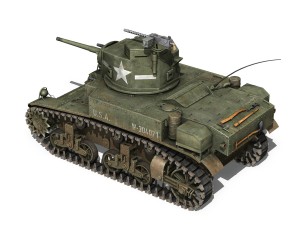 m3 us light tank stuart - early production 3D Model