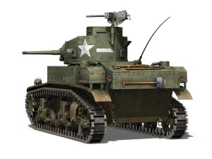 m3 us light tank stuart - early production 3D Model