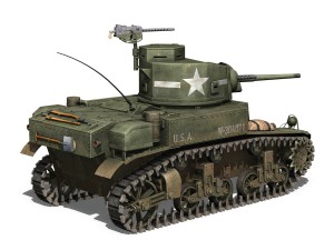 m3 us light tank stuart - early production 3D Model