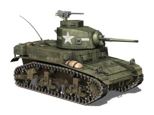m3 us light tank stuart - early production 3D Model