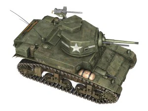 m3 us light tank stuart - early production 3D Model