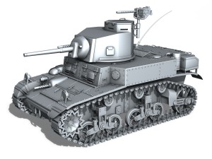 m3 us light tank stuart - early production 3D Model