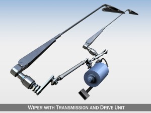 wiper with transmission and drive unit 3Dモデル