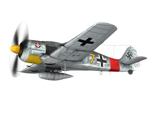 focke wulf - fw190 a8 - yellow 7 Model 3D