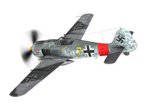 focke wulf - fw190 a8 - yellow 7 Model 3D