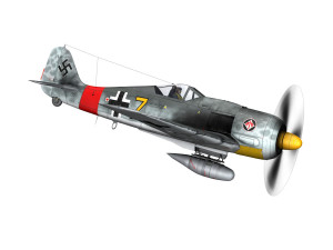 focke wulf - fw190 a8 - yellow 7 Model 3D