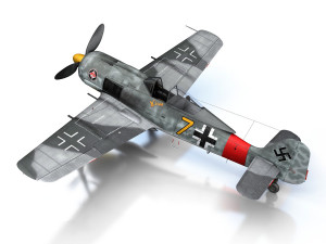 focke wulf - fw190 a8 - yellow 7 Model 3D