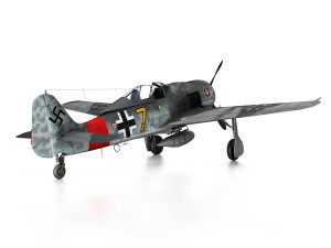 focke wulf - fw190 a8 - yellow 7 Model 3D
