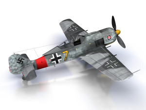 focke wulf - fw190 a8 - yellow 7 Model 3D