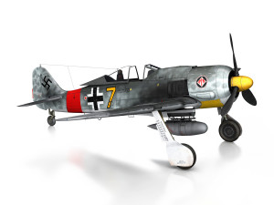 focke wulf - fw190 a8 - yellow 7 Model 3D