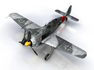 focke wulf - fw190 a8 - жовтий 7 3D Модель
