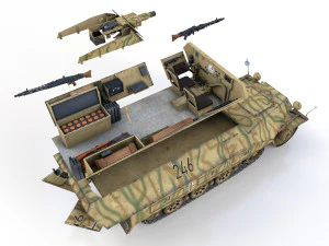 sdkfz 251-9 - ausfd - stummel - 246 3D Model