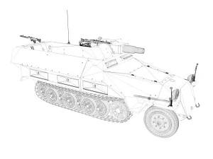 sdkfz 251-9 - ausfd - stummel - 246 3D Model