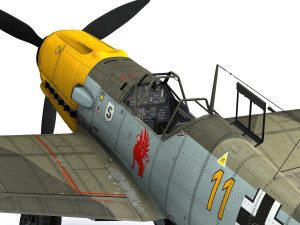 messerschmitt - bf-109 e - yellow 11 3D Model