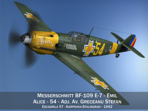 messerschmitt - bf-109 e - romanian air force - 54 3D Model