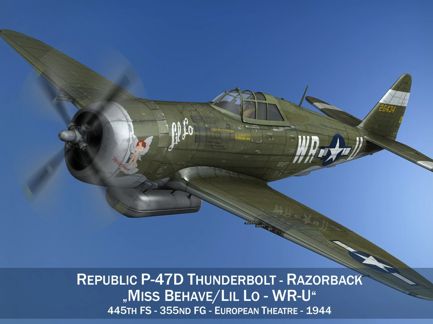 republic p-47d thunderbolt - wr-u 3D Model .c4d .max .obj .3ds .fbx .stl .blend