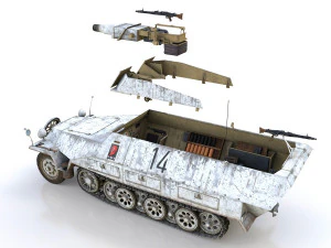sdkfz 251-9 - ausfd - stummel - 14 3D Model