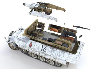 sdkfz 251-9 - ausfd - stummel - 14 3D Model