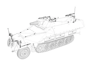 sdkfz 251-9 - ausfd - stummel - 14 3D Model