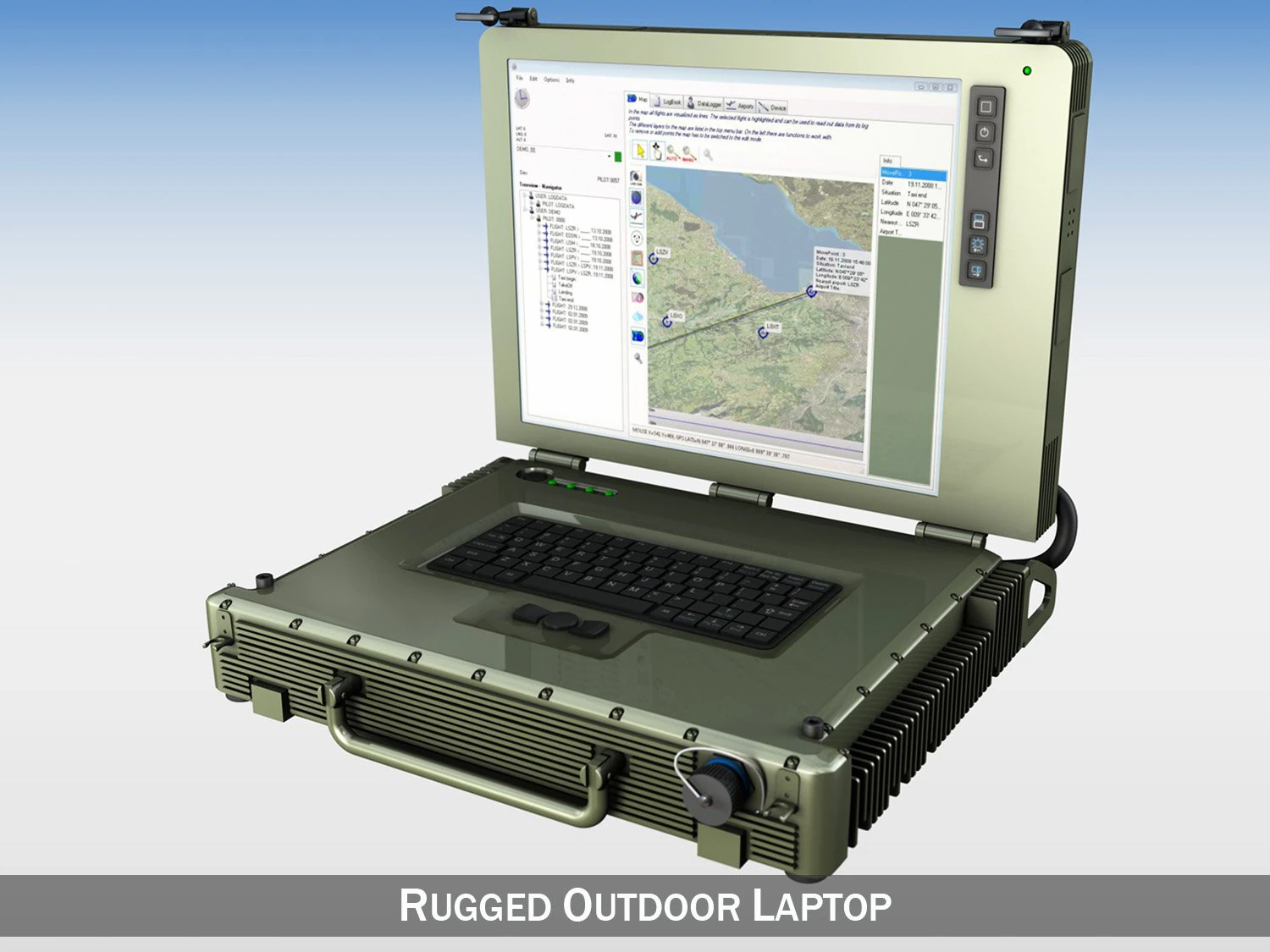 rugged military outdoor laptop 3D Model .c4d .max .obj .3ds .fbx .stl .blend 