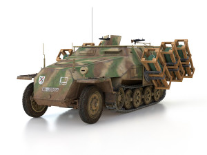 sdkfz 251 - ausf d - stuka zu fuss - 825 Modelo 3D