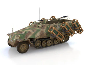sdkfz 251 - ausf d - stuka zu fuss - 825 3D Model