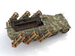 sdkfz 251 - ausf d - stuka zu fuss - 825 3D Model
