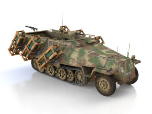 sdkfz 251 - ausf d - stuka zu fuss - 825 3D Model