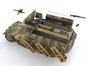 sdkfz 251 - ausf d - stuka zu fuss - 825 3D Model