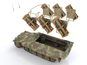 sdkfz 251 - ausf d - stuka zu fuss - 825 3D Model
