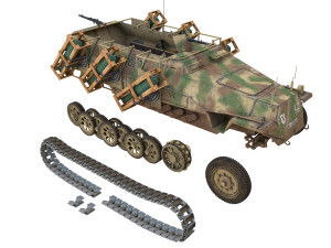 sdkfz 251 - ausf d - stuka zu fuss - 825 Modelo 3D