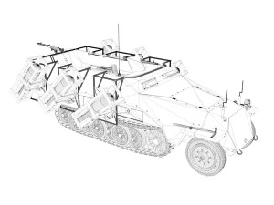 sdkfz 251 - ausf d - stuka zu fuss - 825 3D Model
