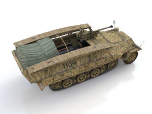 sdkfz 251 - ausf d - assault-engineer vehicle - 1134 3D Model