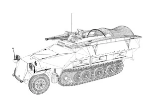 sdkfz 251 - ausf d - assault-engineer vehicle - 1134 3D Model