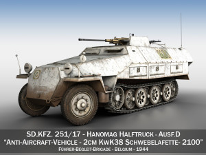 sdkfz 251-17 - ausfd - anti-aircraft-vehicle - 2100 3D Model