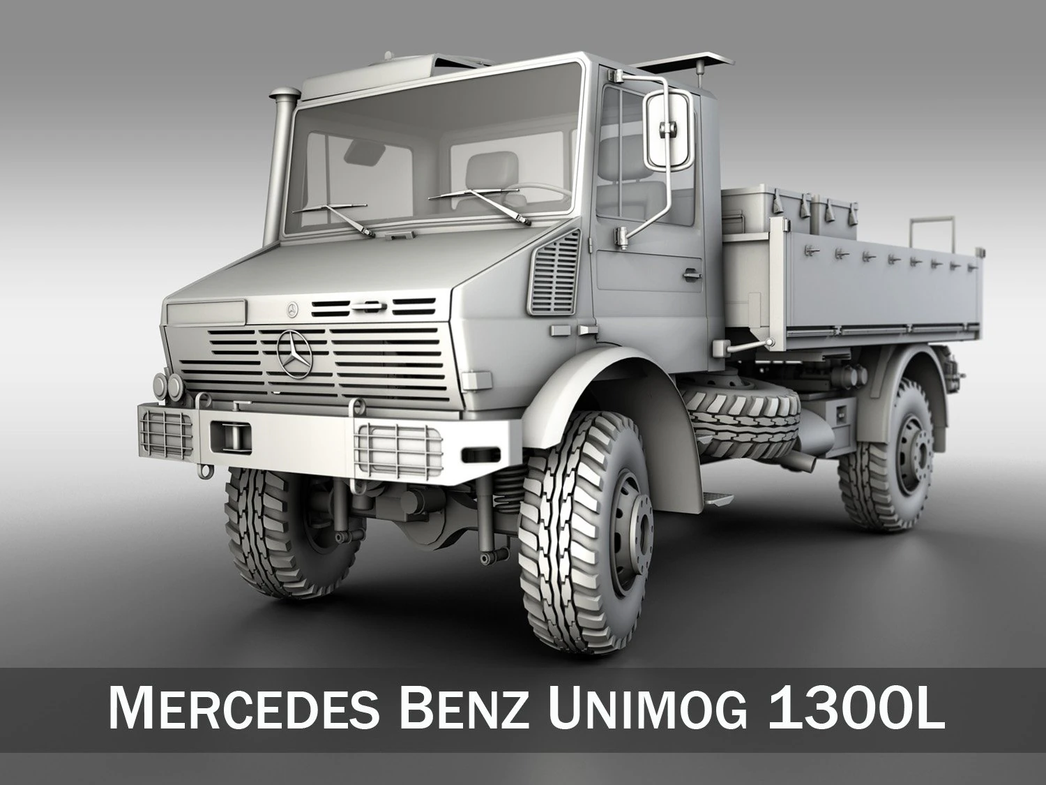 mercedes benz unimog u1300l 3D Model .c4d .max .obj .3ds .fbx .stl .blend 