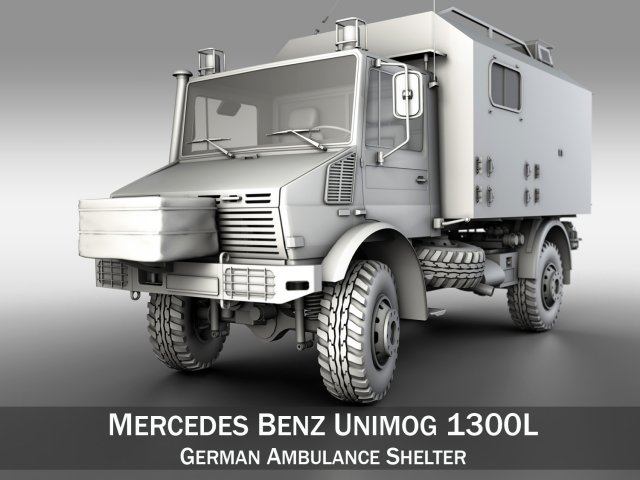 mercedes benz unimog u1300l ambulance Model 3D .c4d .max .obj .3ds .fbx .stl .blend 