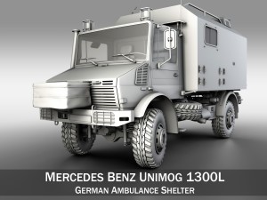 mercedes benz unimog u1300l ambulance 3D Model
